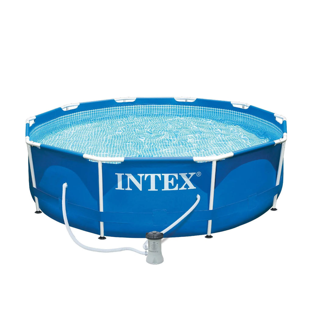 10' x 30 Metal Frame Round Outdoor Swimming Pool with Filter Pump & Cover R259305