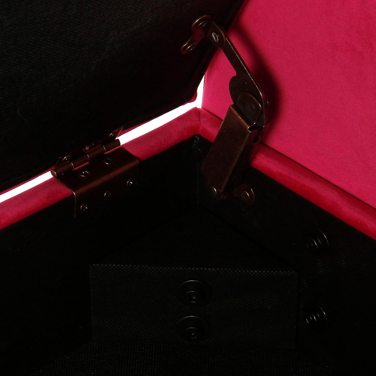 Pink Velvet Storage Ottoman Bench Z55560