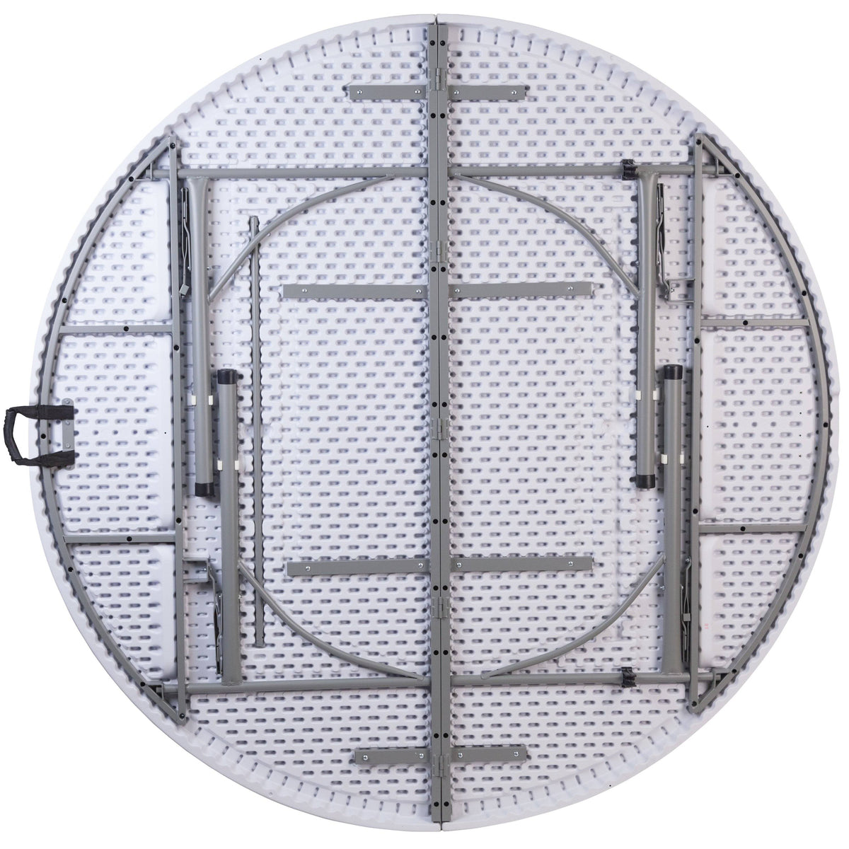 71x22 Round White Plastic Folding Table with Carrying Handle X359736