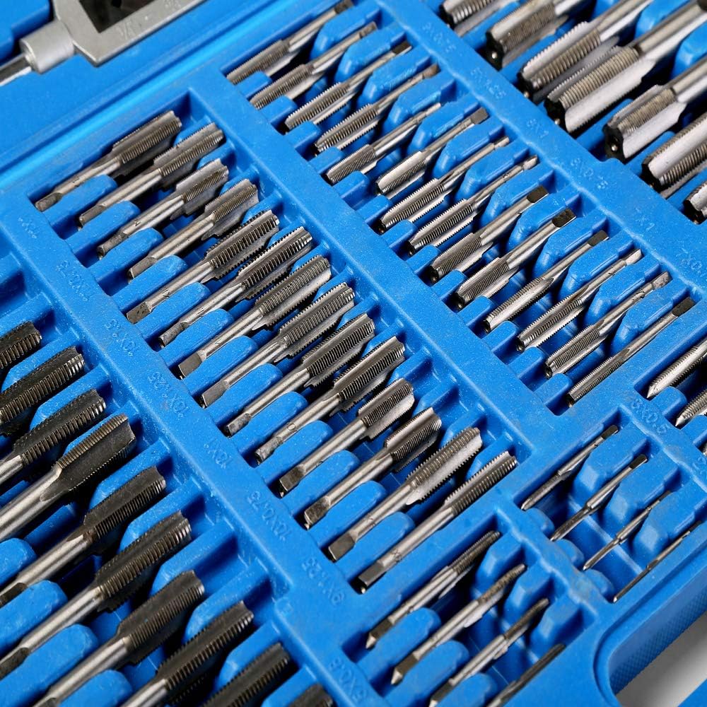 110 Piece Combination Tap and Die Set Alloy Steel Metric Tools with Carrying Case V16254