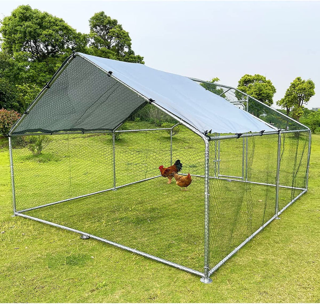 Extra Large 10 x 13 ft Metal Walk-in Chicken Coop R9125