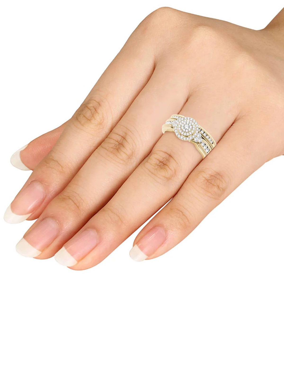 1/2Ct TDW Diamond 14k Yellow Gold Bridal Set D49685