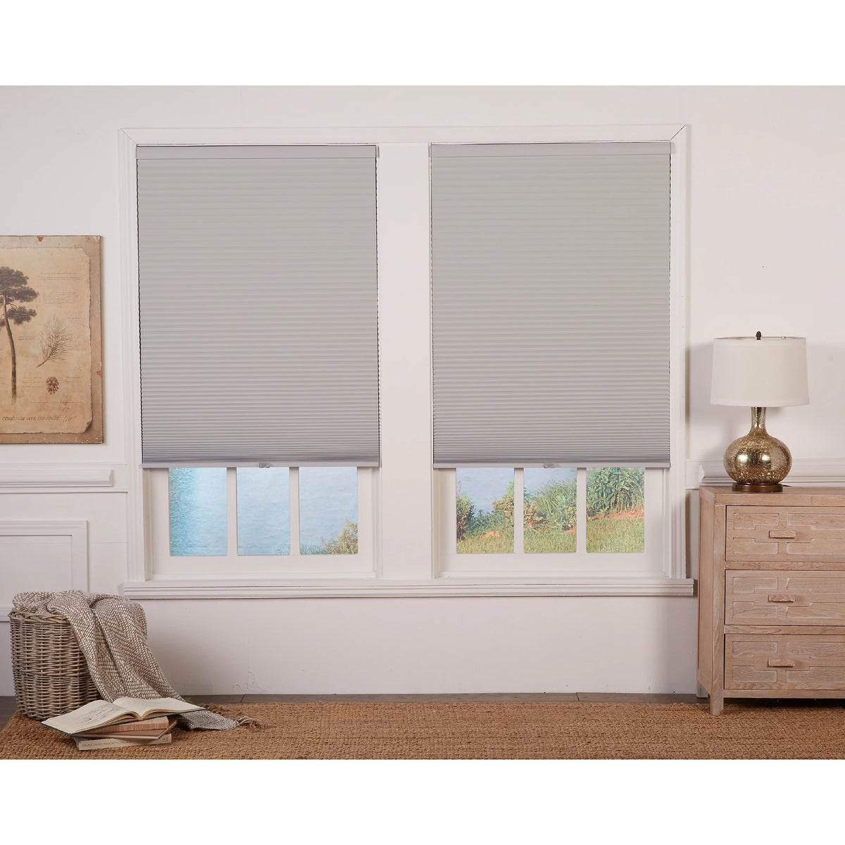 Grey/White Cordless Blackout Cellular Shade 59 x 64 R66652
