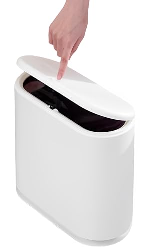10 Liter Rectangular Plastic Trash Can with Press Type Lid B3151