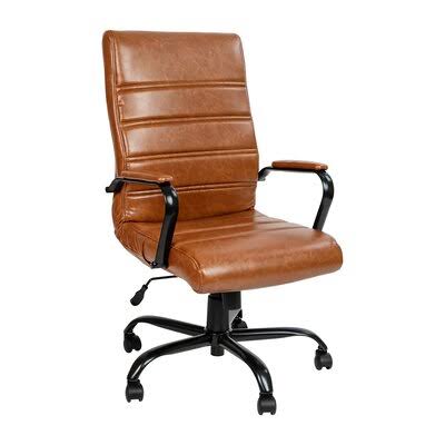 Brown Faux Leather Ergonomic Task Chair U720029