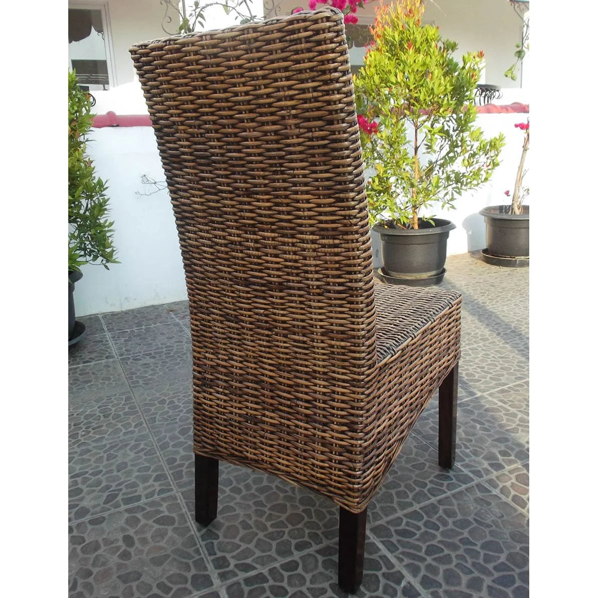 Woven Rattan Mahogany Dining Chair X5553