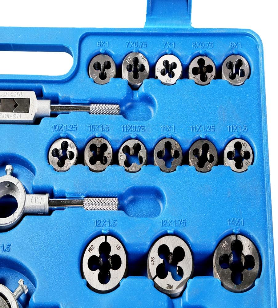 110 Piece Combination Tap and Die Set Alloy Steel Metric Tools with Carrying Case V16254