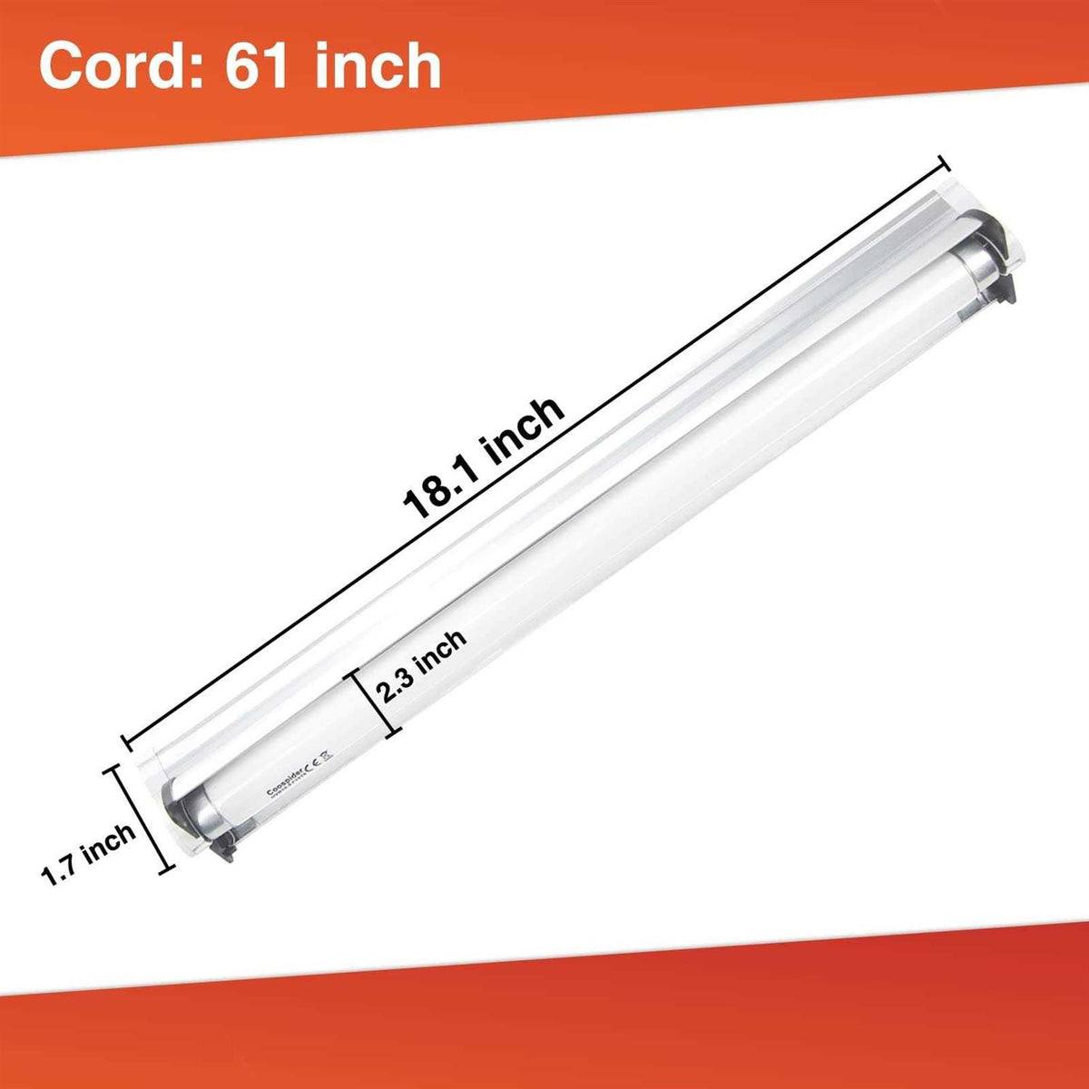 18-Inch 15 Watt UVB 10.0 Fluorescent Bulb Reptile Lighting Fixture Z546