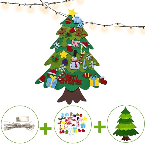 Felt Christmas Tree Set with 32 Ornaments T4046