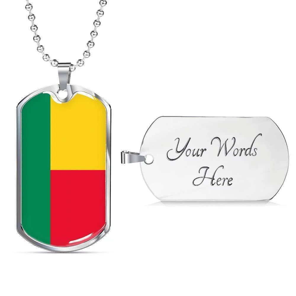 Stainless Steel or 18k Gold Dog Tag Necklace Y58069