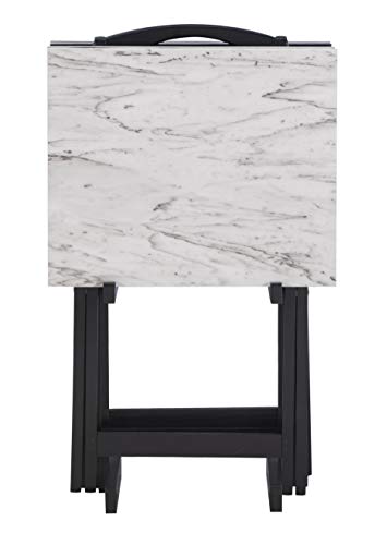 Brown Faux Marble Tray Table Set I704
