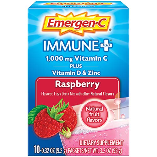 Vitamin C 1000mg Powder with Vitamin D and Zinc, Raspberry Flavor, 0.32 Ounce (Pack of 10) L7794