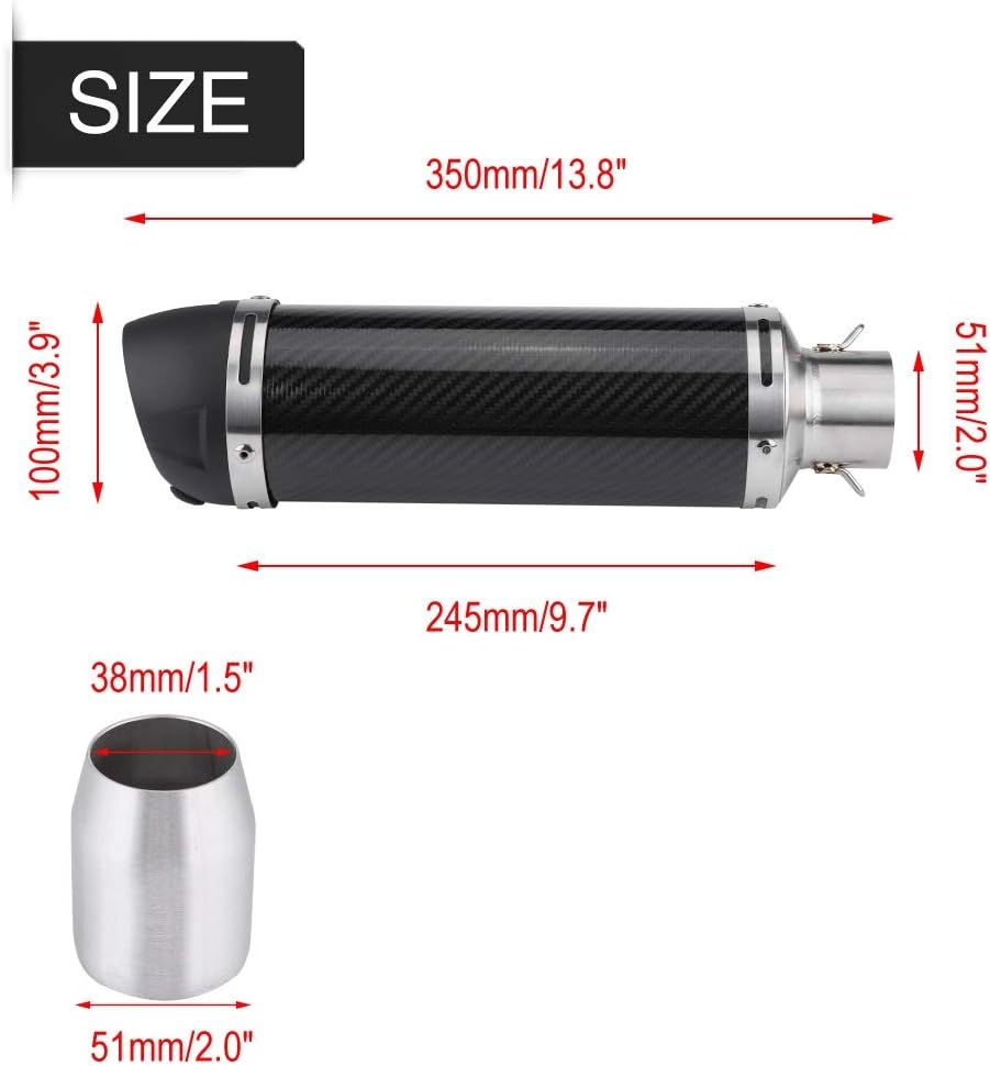 51mm Carbon Fiber Exhaust Muffler Pipe with DB Killer N52449