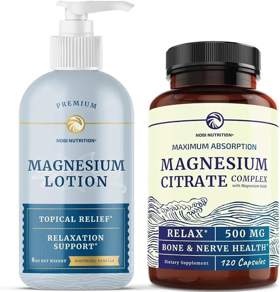 Magnesium Lotion and Magnesium Citrate Supplement 8 Fl Oz A951