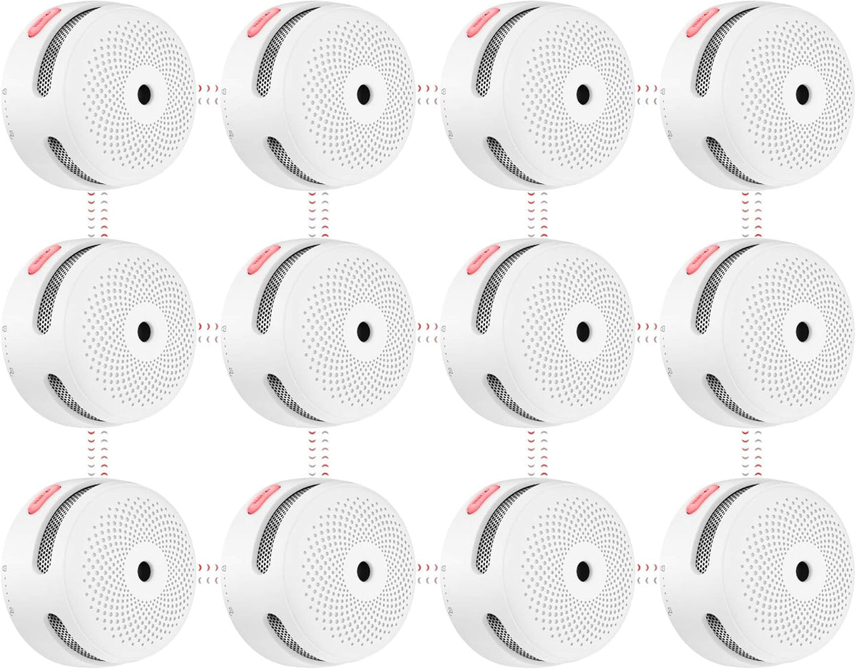 6-Pack Wireless Interconnected Smoke Detector Fire Alarm Q394