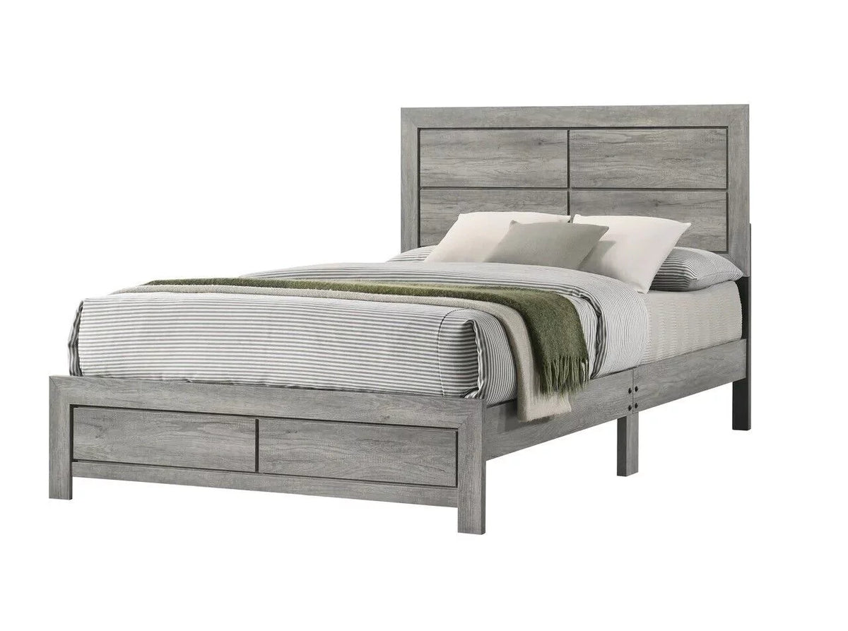 5pc Full Size Platform Bedroom Set Gray D71927