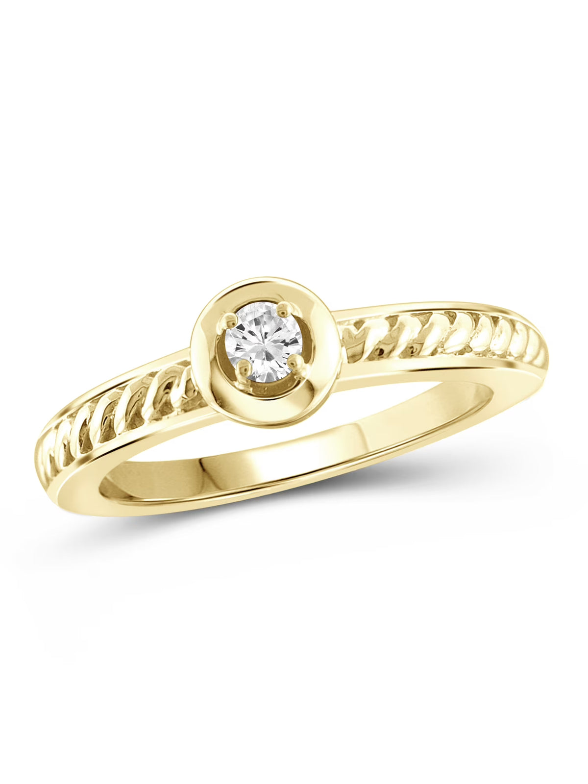14K Gold-Plated Silver Diamond Ring F4785