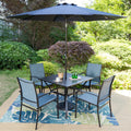 6-Piece Outdoor Patio Dining Set with 9 ft Umbrella D53451