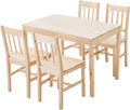 Pine Wood Dining Table Set with 4 Chairs S46381