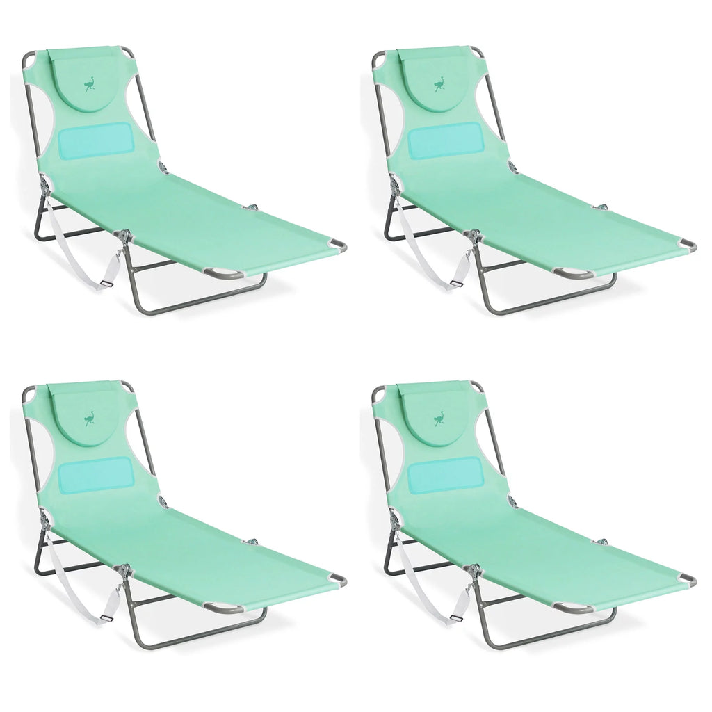 Folding Chaise Lounge Beach Chair 4 Pack J6183