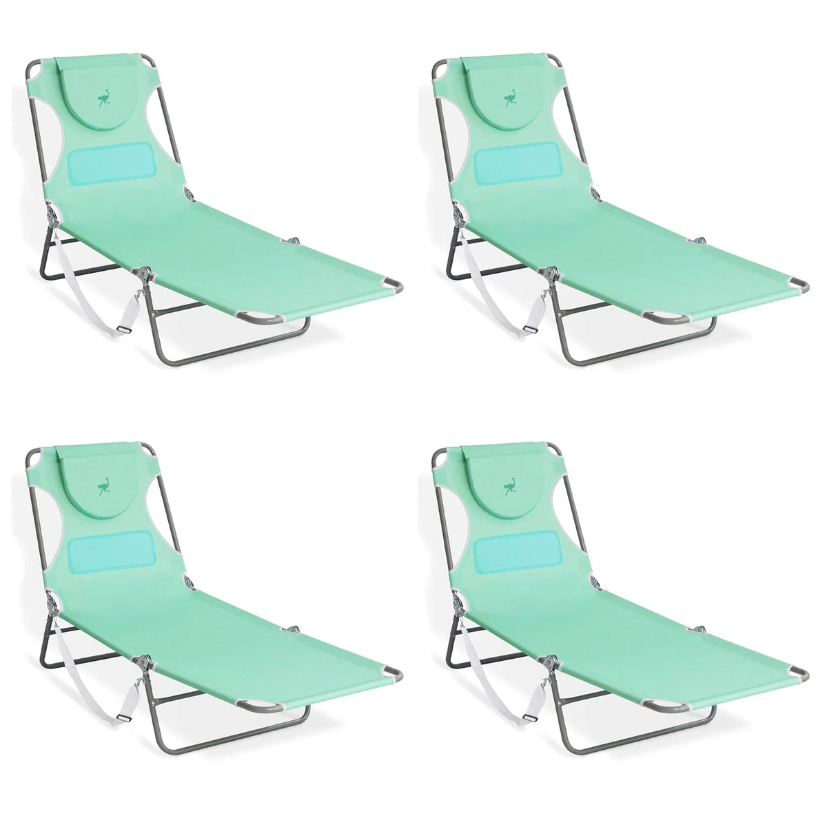 Folding Chaise Lounge Beach Chair 4 Pack J6183