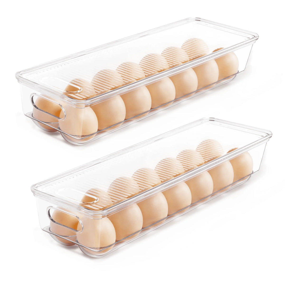 Set of 8 Clear Plastic Refrigerator Organizer Bins R4509