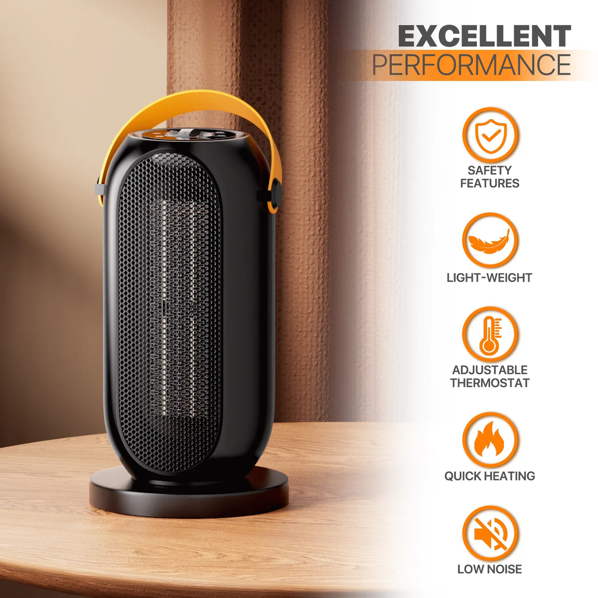 1200W PTC Portable Electric Space Heater D8782