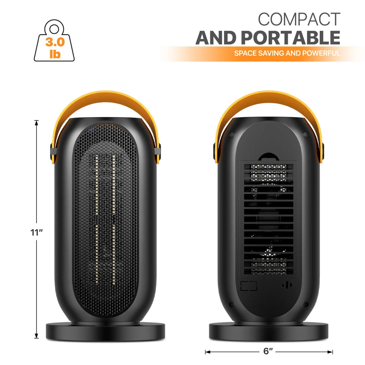 1200W PTC Portable Electric Space Heater D8782