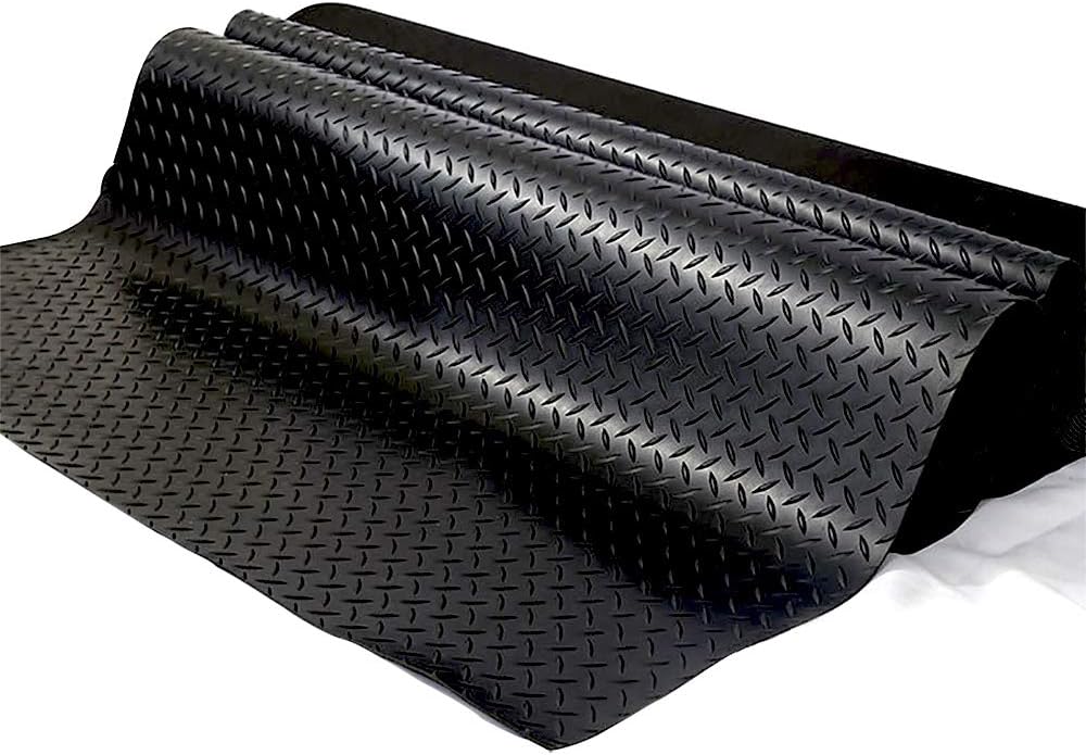 16.5 x 3.3 Ft 3mm Non-Slip Diamond Rubber Garage Floor Mats T323
