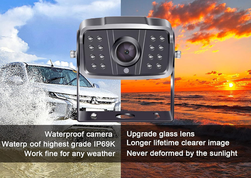 Wireless Backup Camera HD 1080P Dual Rear View Cameras System with 7 Inch DVR Monitor X1818