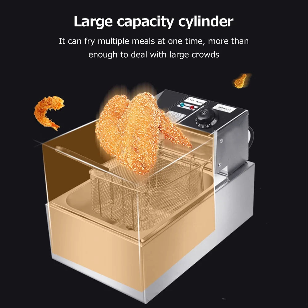 6L 2500W Stainless Steel Electric Fryer P12376
