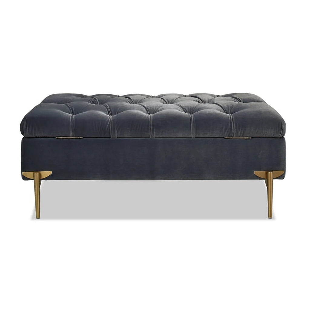 Upholstered Storage Bench Ottoman Steel Gray M724687