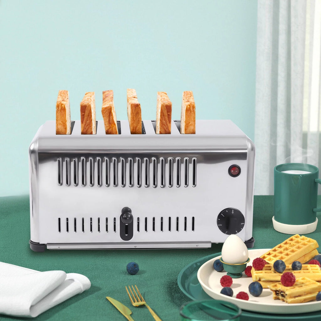 6 Slices Timing Electric Pop-Up Stainless Steel Toaster T42003