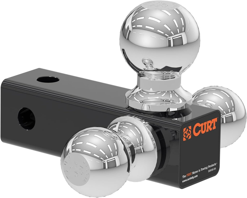 Adjustable Trailer Hitch Ball Mount Head with 3 Balls Pack of 2 D88713
