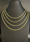 10K Yellow Gold Miami Cuban Link Chain Necklace and Bracelet R28222