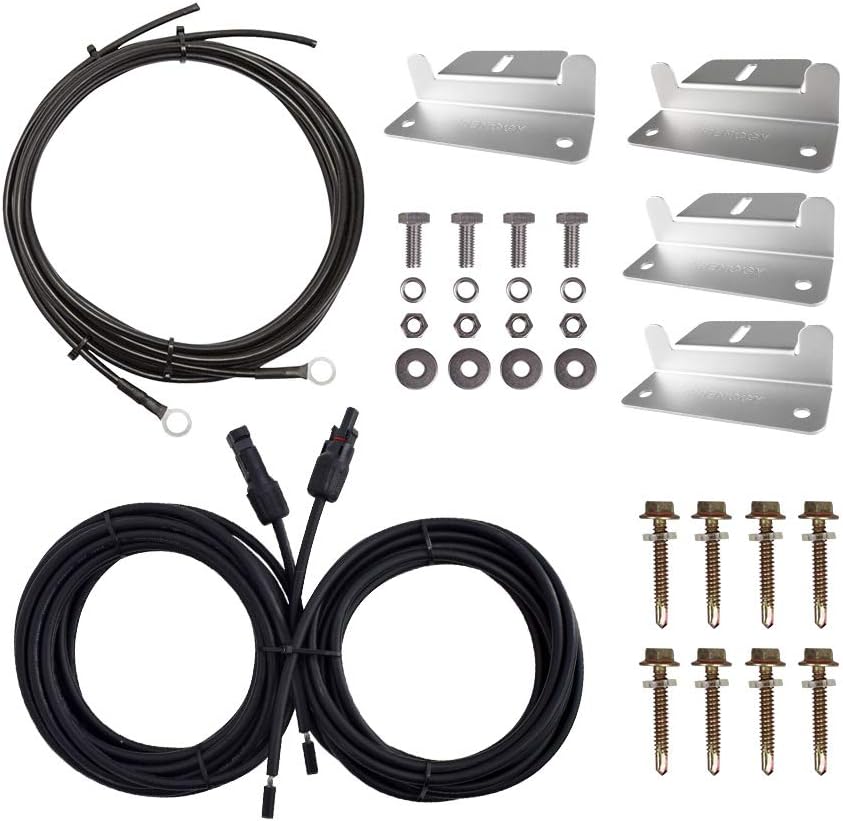 100W Solar Panel Accessory Kit with 8Ft Tray Cable, 20Ft 10AWG Adaptor Kit, 1 Set of Z Brackets P282877