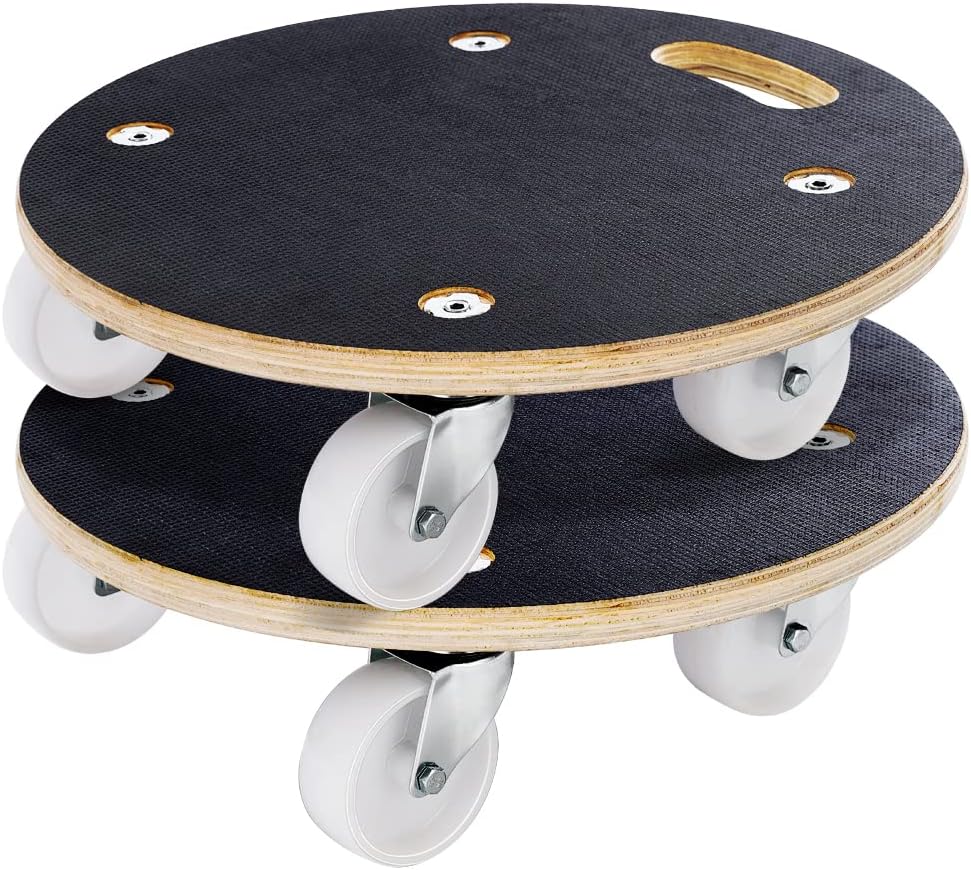 15-Inch Round Wood Platform Dolly with 2 Wheels H523247
