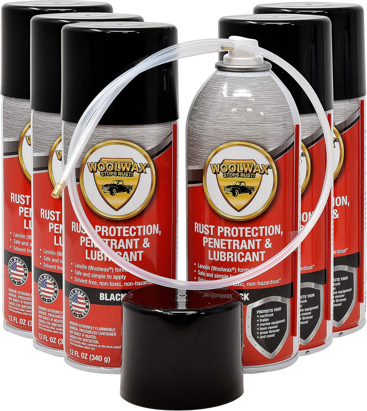 12 Oz Black Aerosol Spray Can 6 Pack X821
