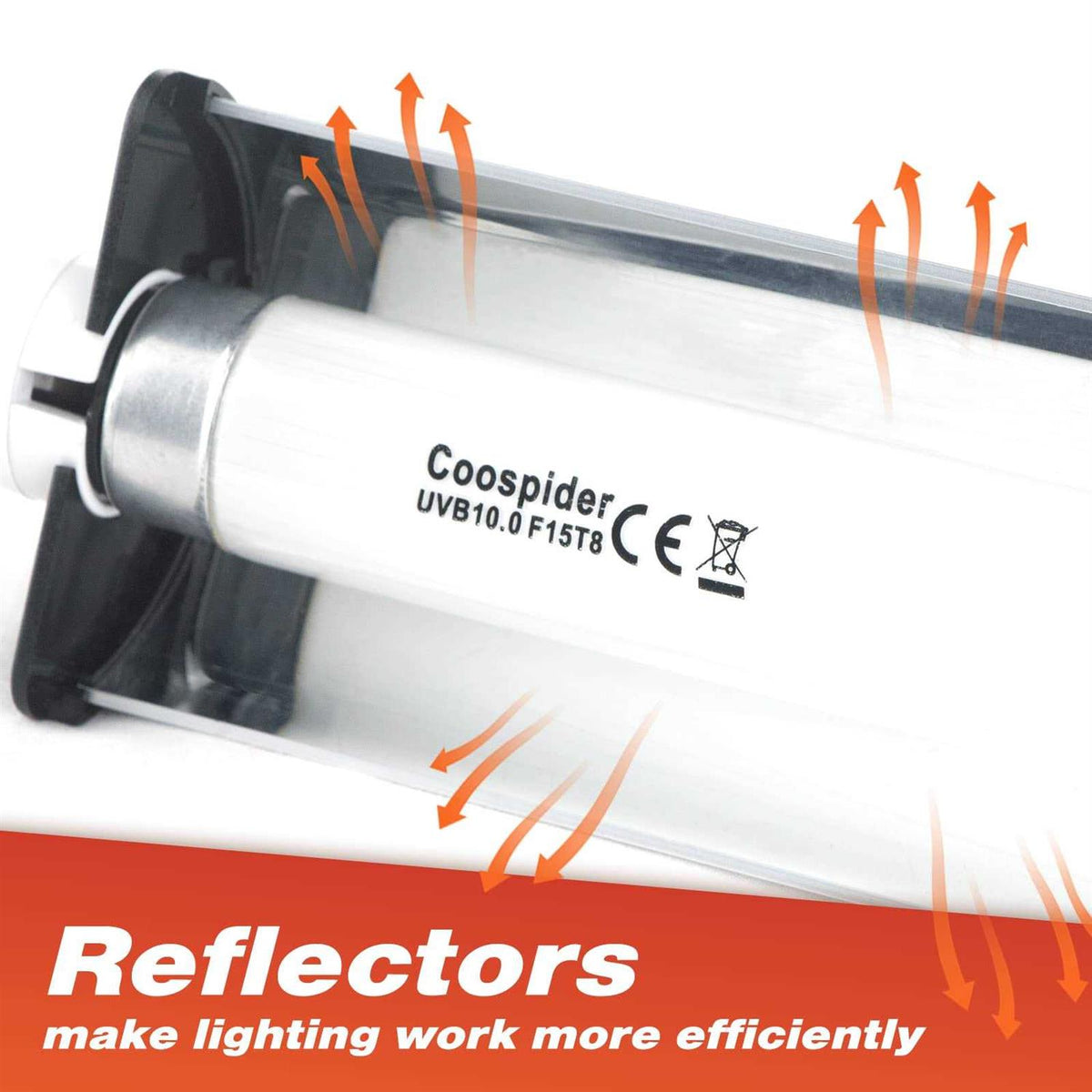 18-Inch 15 Watt UVB 10.0 Fluorescent Bulb Reptile Lighting Fixture Z546