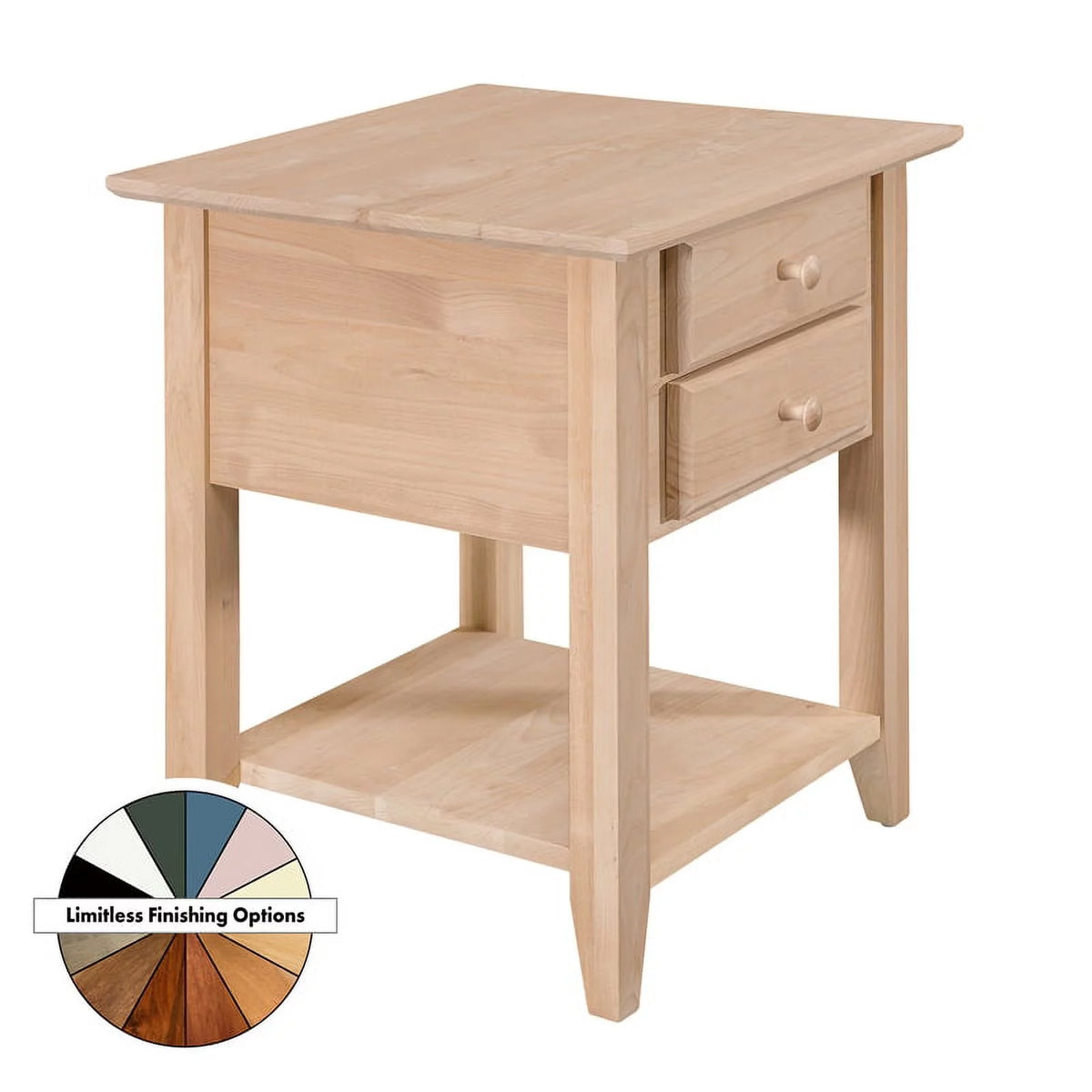 2-Drawer Alder Wood End Table C161034