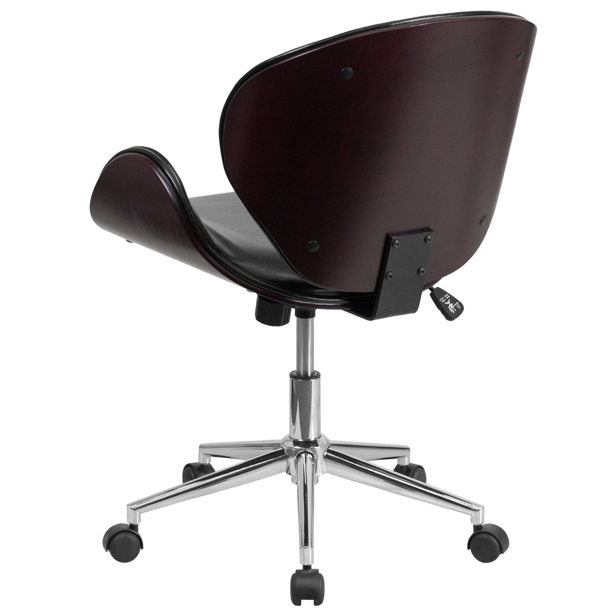 Black Leather Mid-Back Office Chair Q4242