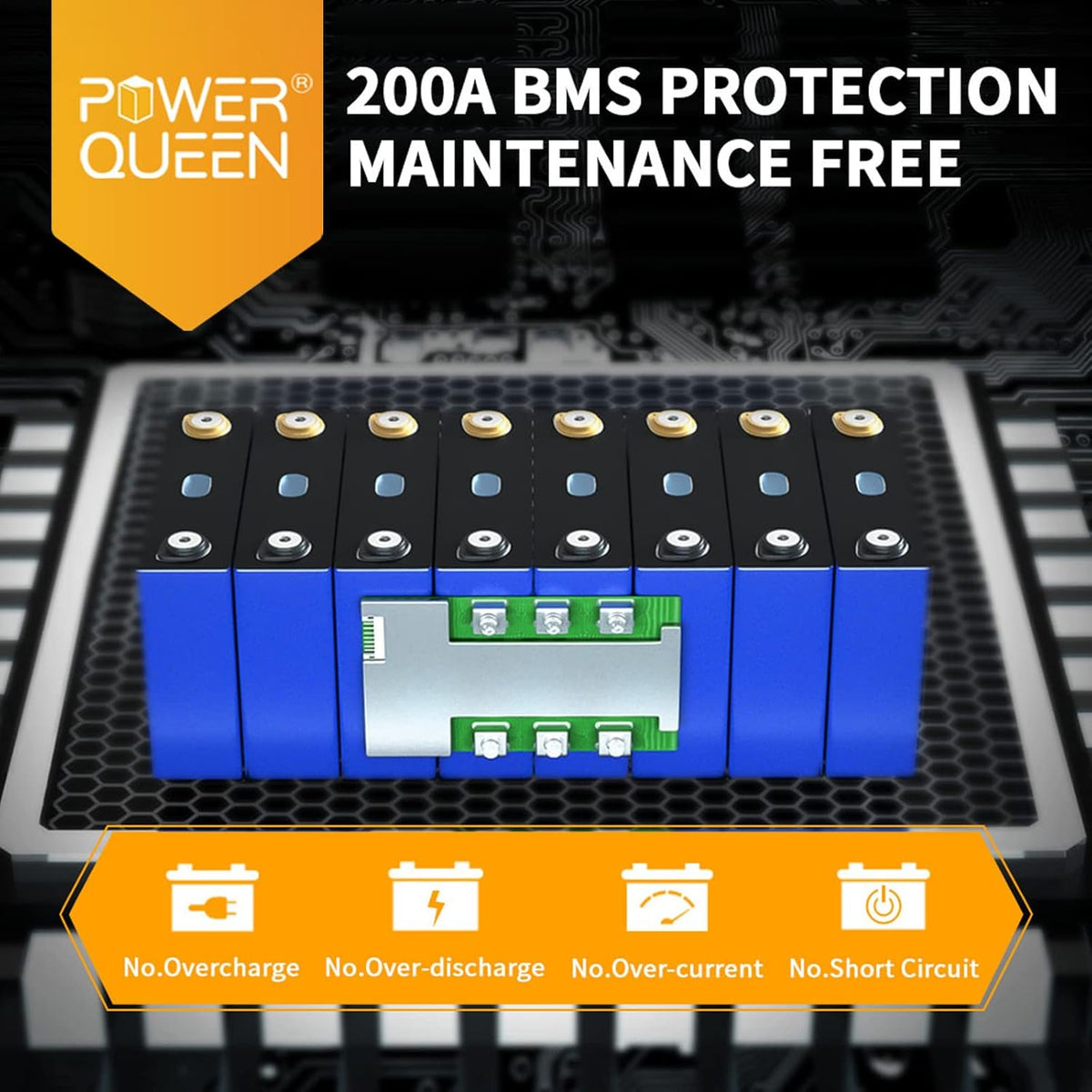 12V 200Ah LiFePO4 Deep Cycle Lithium Battery with 200A BMS C4829