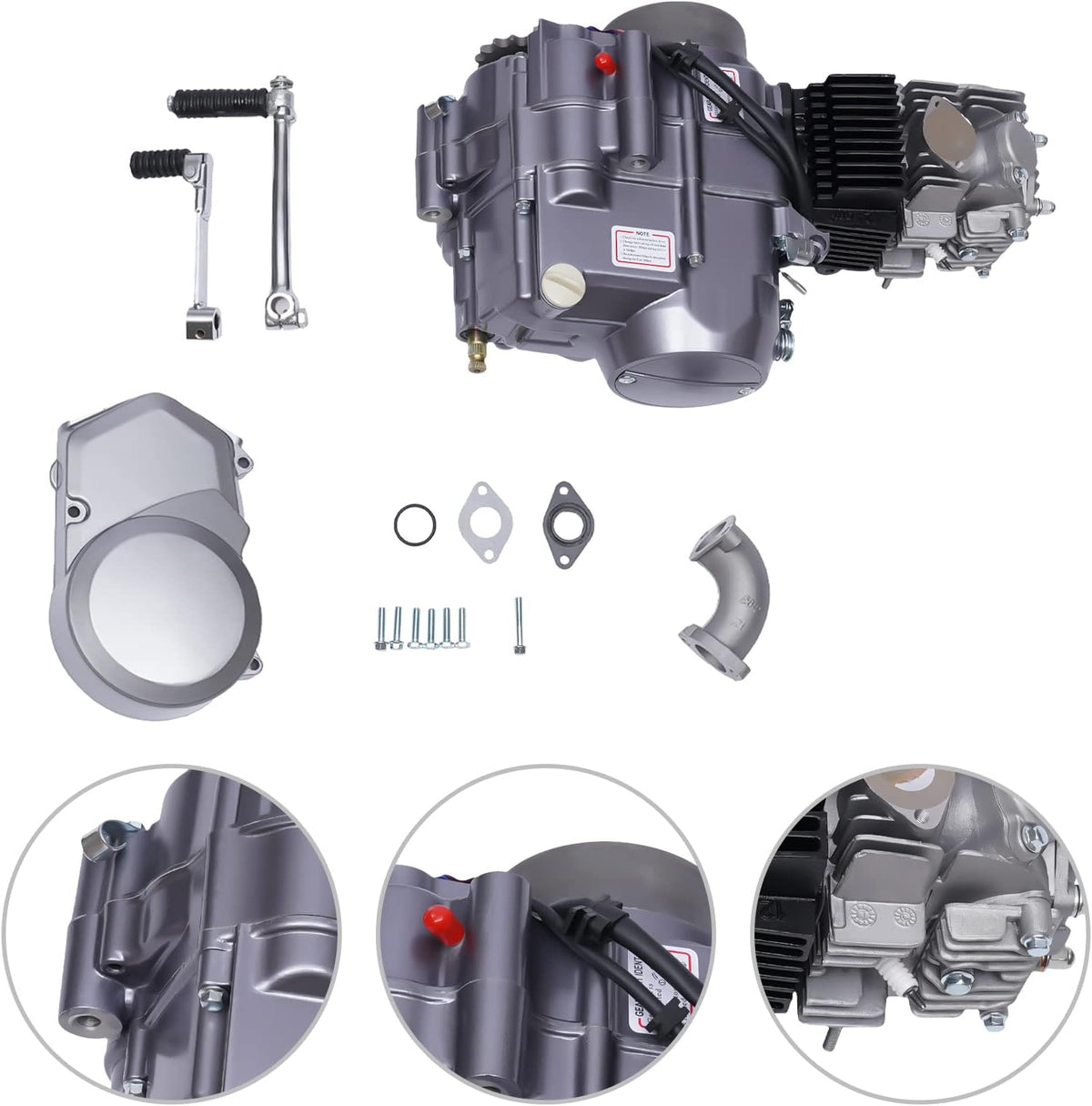 140CC 4 Stroke Single Cylinder Manual Clutch Kick Starter Engine Motor X956226