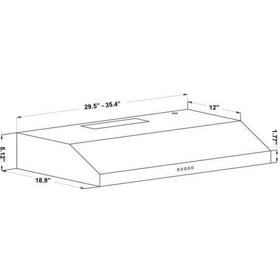 30x22 Under Cabinet Range Hood Stainless Steel H9750