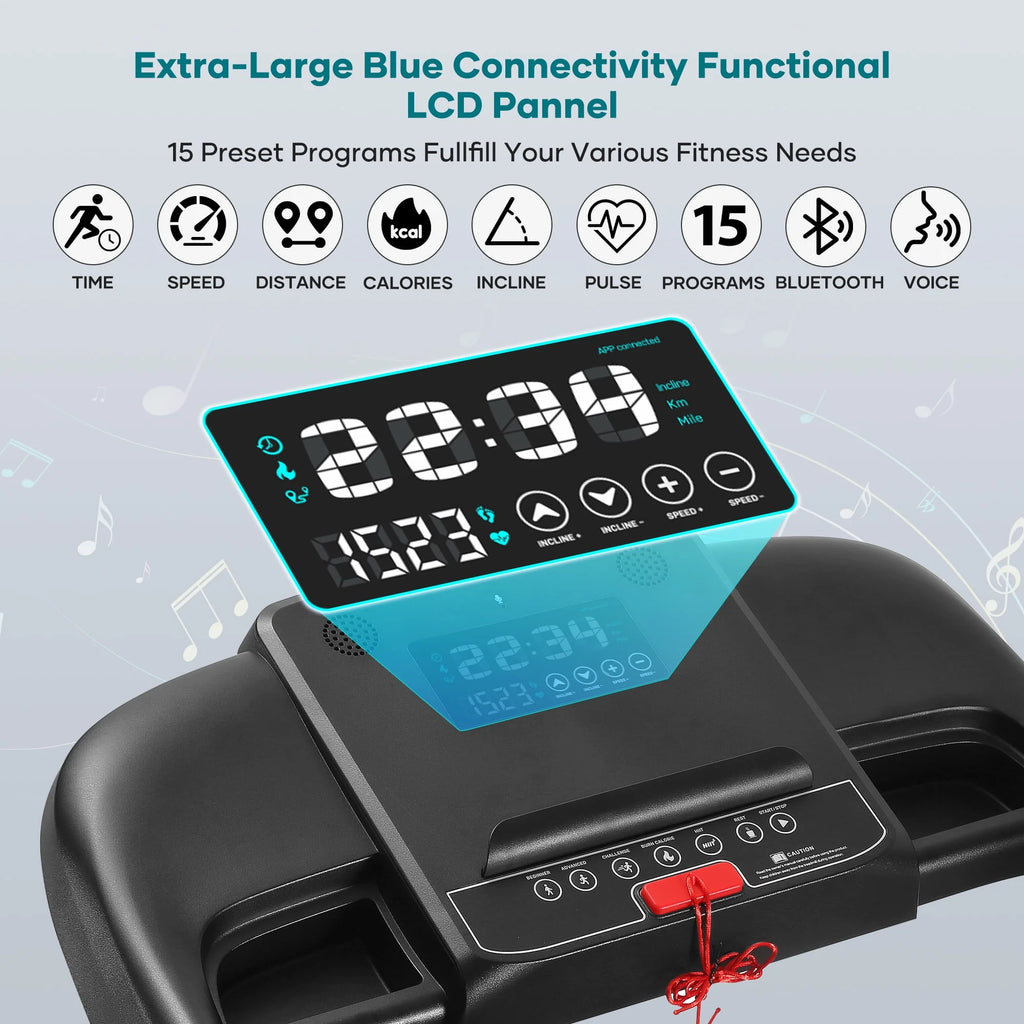 17 Wide Electric Folding Treadmill with Auto Incline Z64329