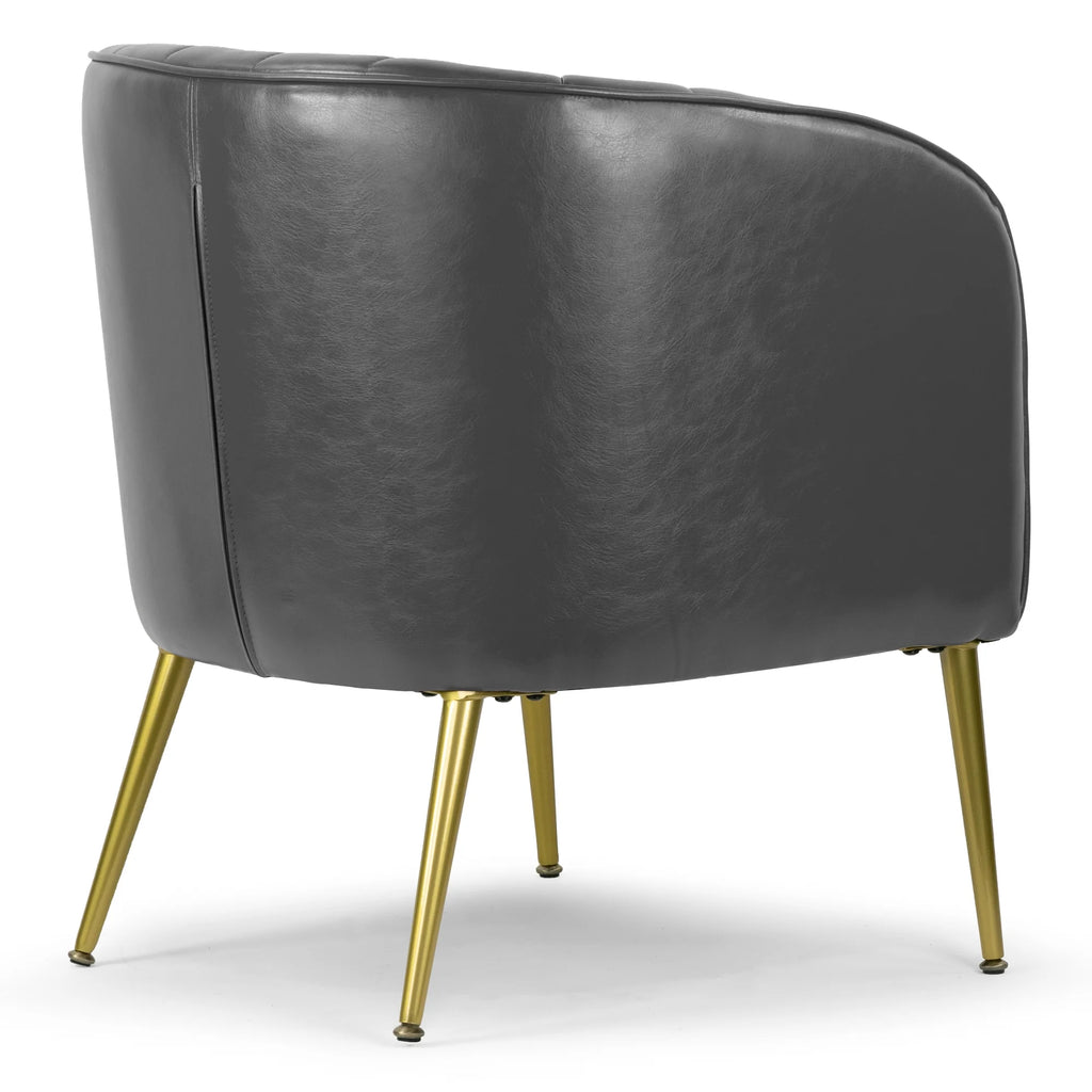 Grey Faux Leather Accent Chair N373722