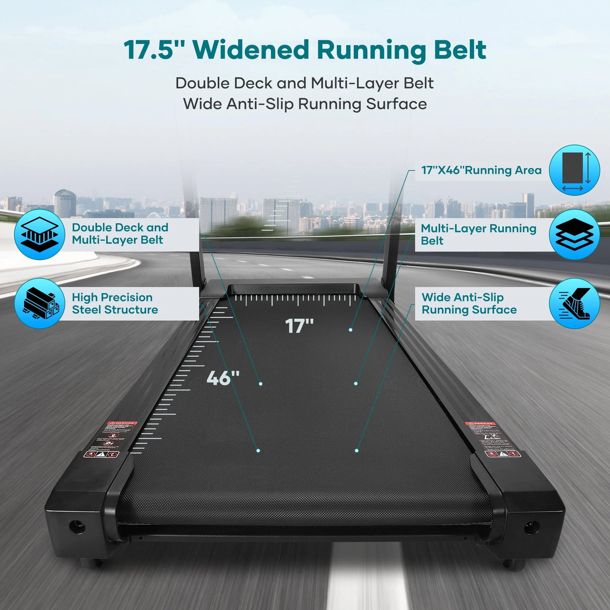 17 Wide Electric Folding Treadmill with Auto Incline Z64329