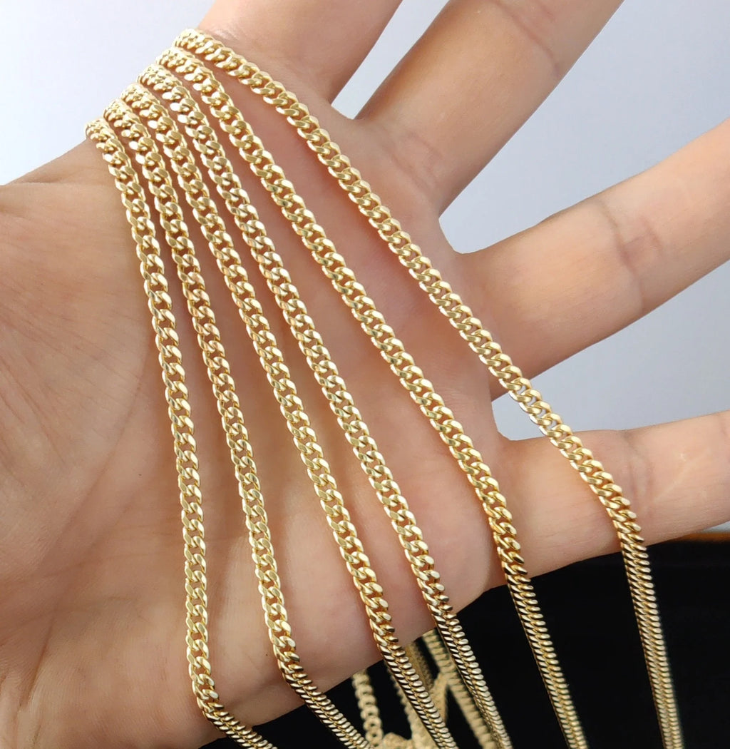 10K Yellow Gold Miami Cuban Link Chain Necklace and Bracelet R28222