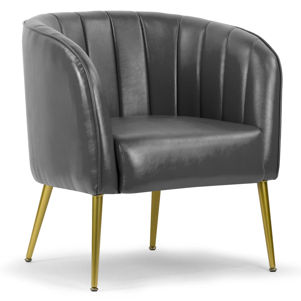 Grey Faux Leather Accent Chair N373722