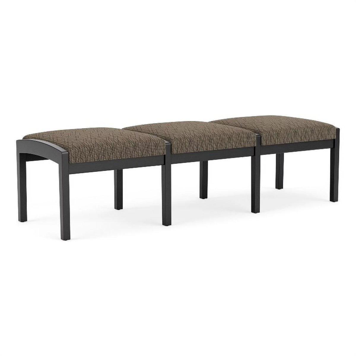 Wood 3-Seat Fabric Reception Bench E46717